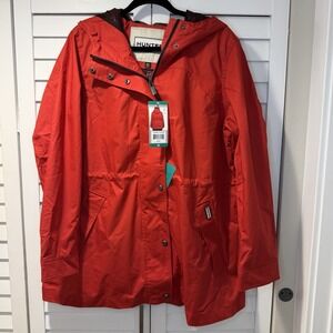HUNTER Water Resistant Cotton-Smock Zip-up & Button size XL Rain Jacket New‎